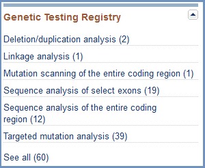 Figure 4. . The clinical and research tests associated with each concept.