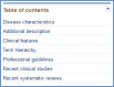 Figure 8. . The Table of contents in MedGen.