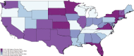 FIGURE 4-7. State-level diversity in African American graduates of associate's degree programs.