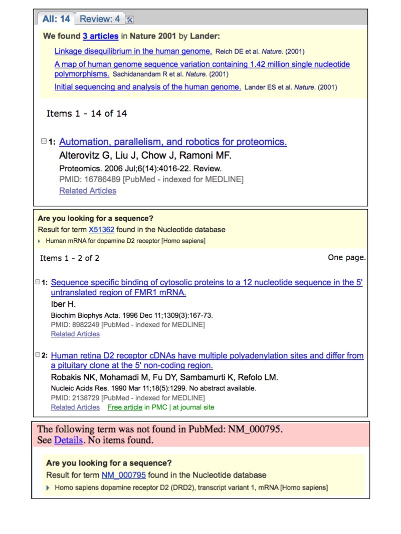 Figure 1. Citation Sensor and Accession Sensor in PubMed.