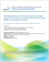 Cover of Self-Management of Urinary Symptoms Using a Probiotic in People with Spinal Cord Injuries, Spina Bifida, and Multiple Sclerosis