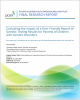 Cover of Evaluating the Impact of a User-Friendly Report of Genetic Testing Results for Parents of Children with Genetic Disorders