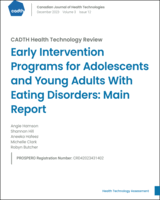 Cover of Early Intervention Programs for Adolescents and Young Adults With Eating Disorders: Main Report