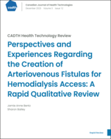 Cover of Perspectives and Experiences Regarding the Creation of Arteriovenous Fistulas for Hemodialysis Access: A Rapid Qualitative Review