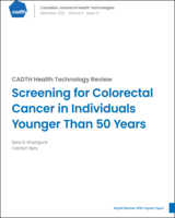 Cover of Screening for Colorectal Cancer in Individuals Younger Than 50 Years