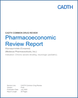 Cover of Pharmacoeconomic Review Report: Glycopyrrolate (Cuvposa)